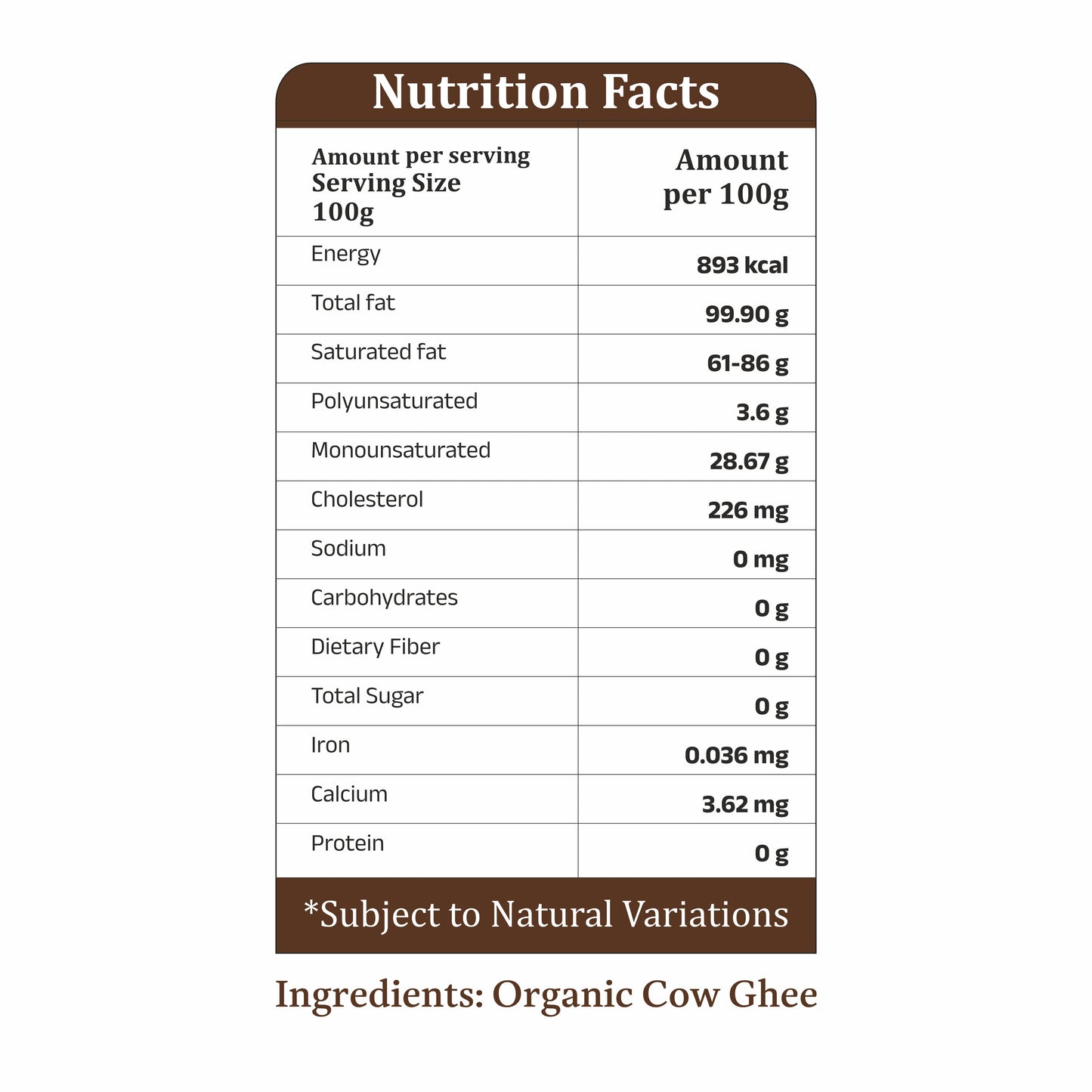 Organic Cow Ghee
