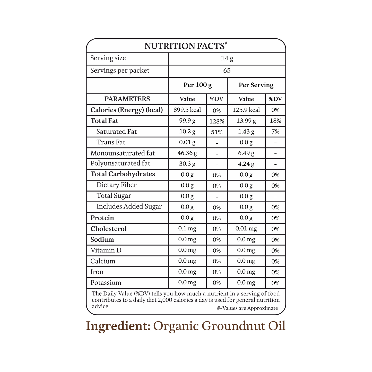 Organic Groundnut Oil (Cold Pressed)