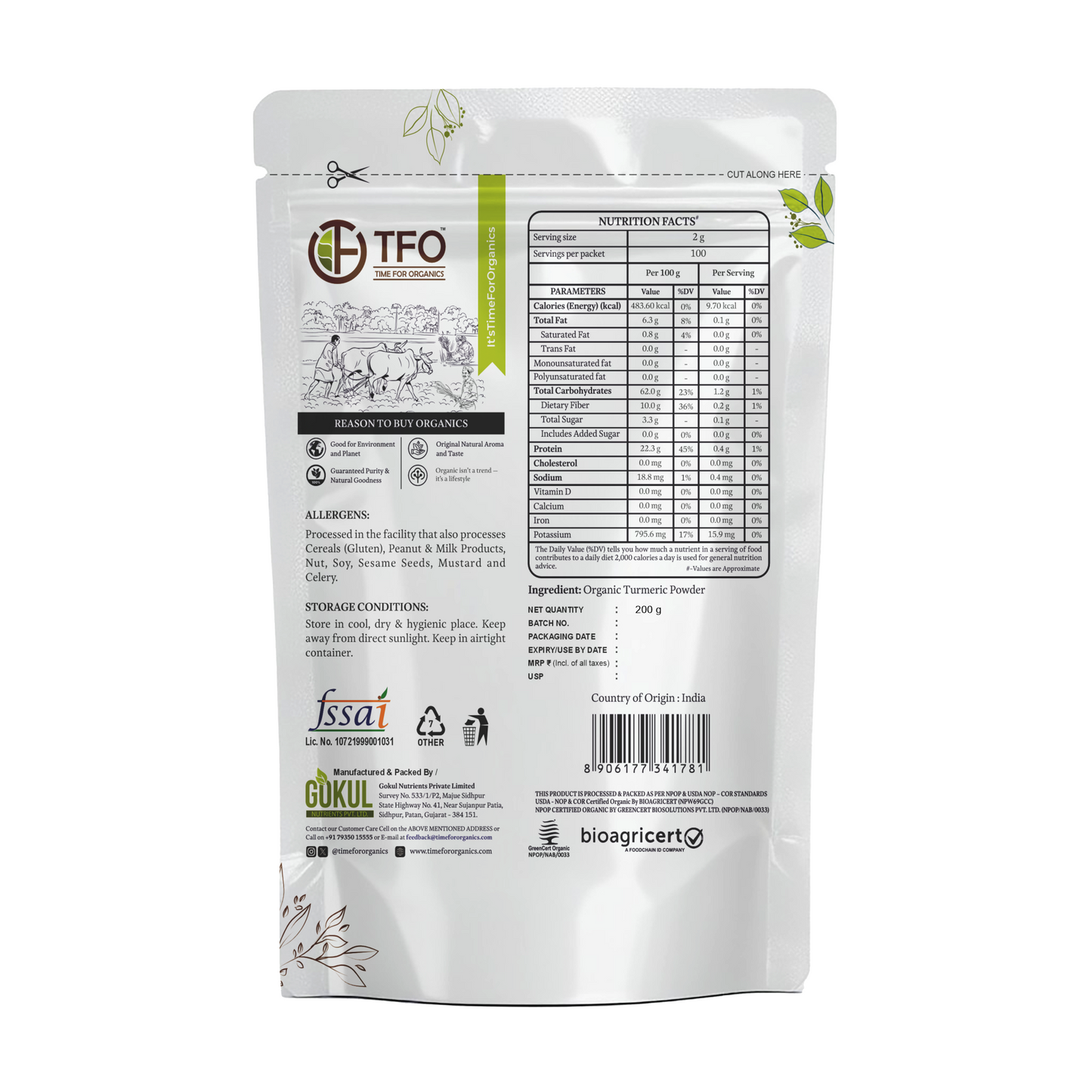 Organic Turmeric Powder (Haldi Powder)