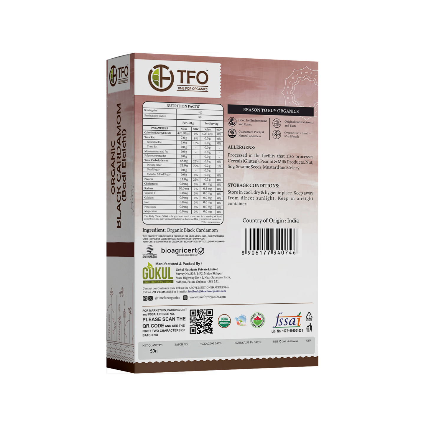 Organic Black Cardamom (Badi Elaichi)
