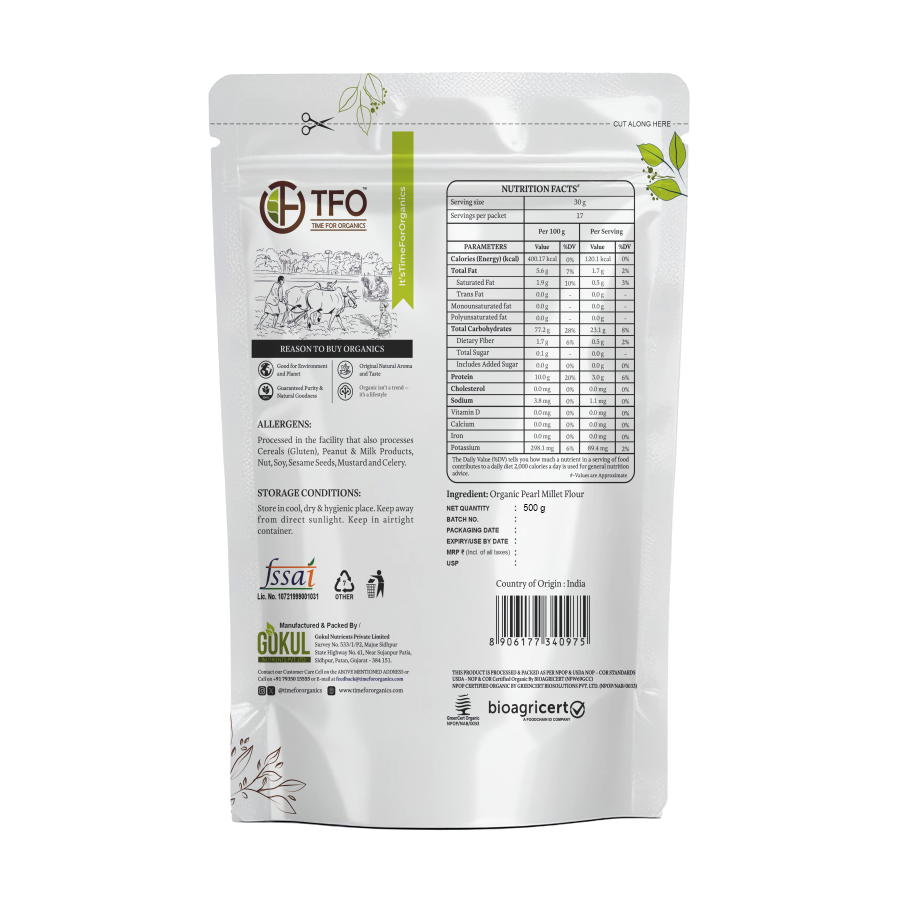 Organic Pearl Millet Flour (Bajara Flour)