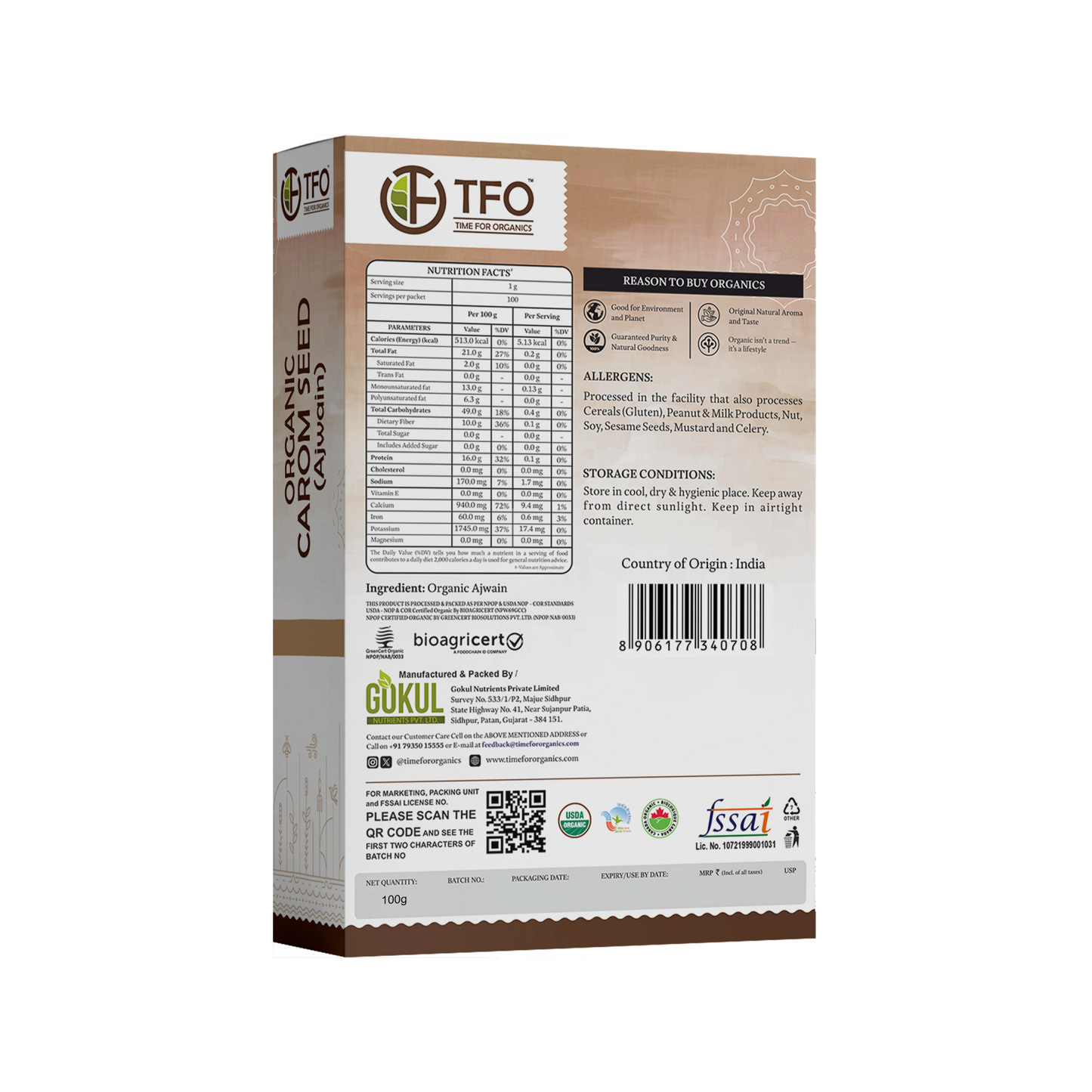 Organic Carom Seed (Ajwain)