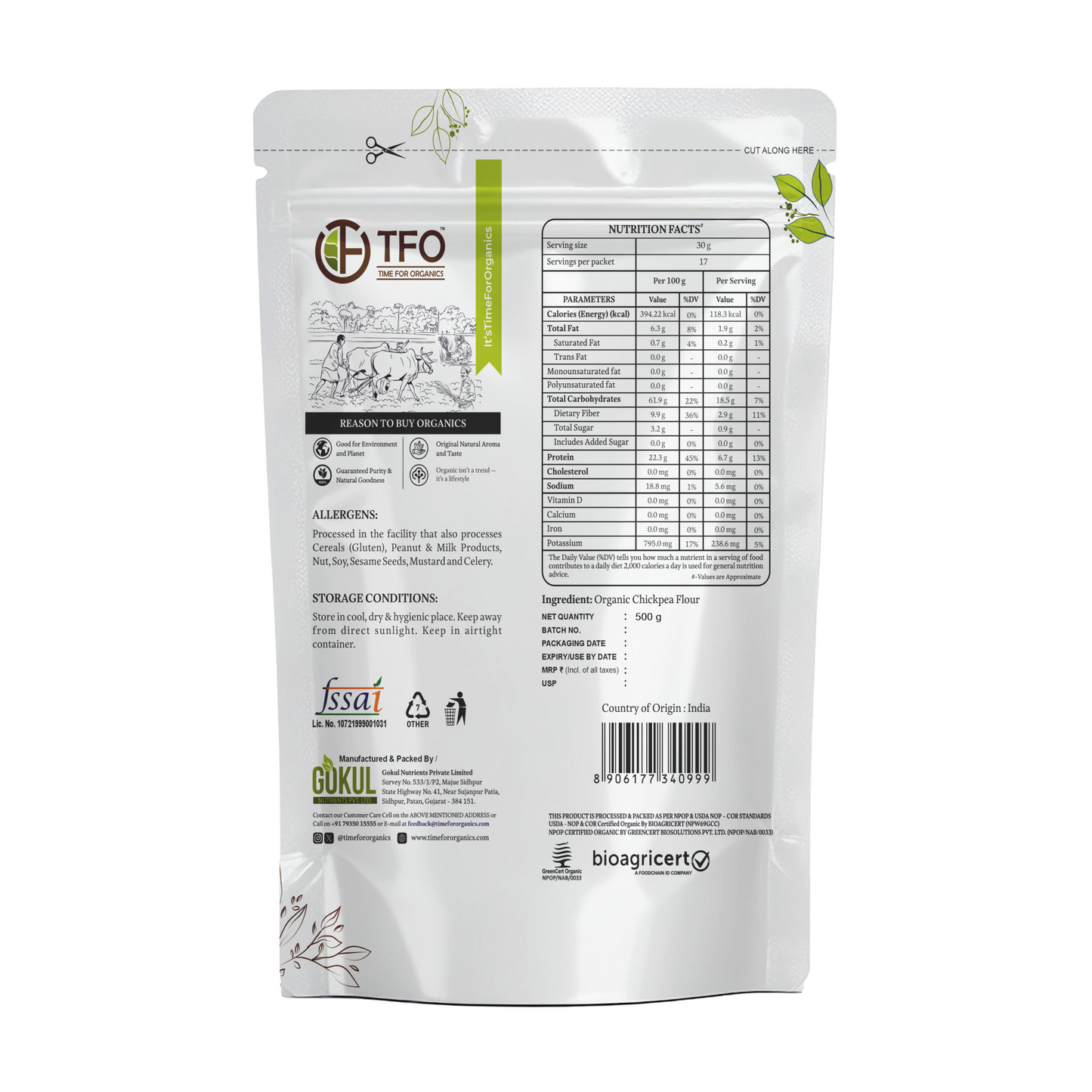 Organic Bengal Gram Flour (Besan)
