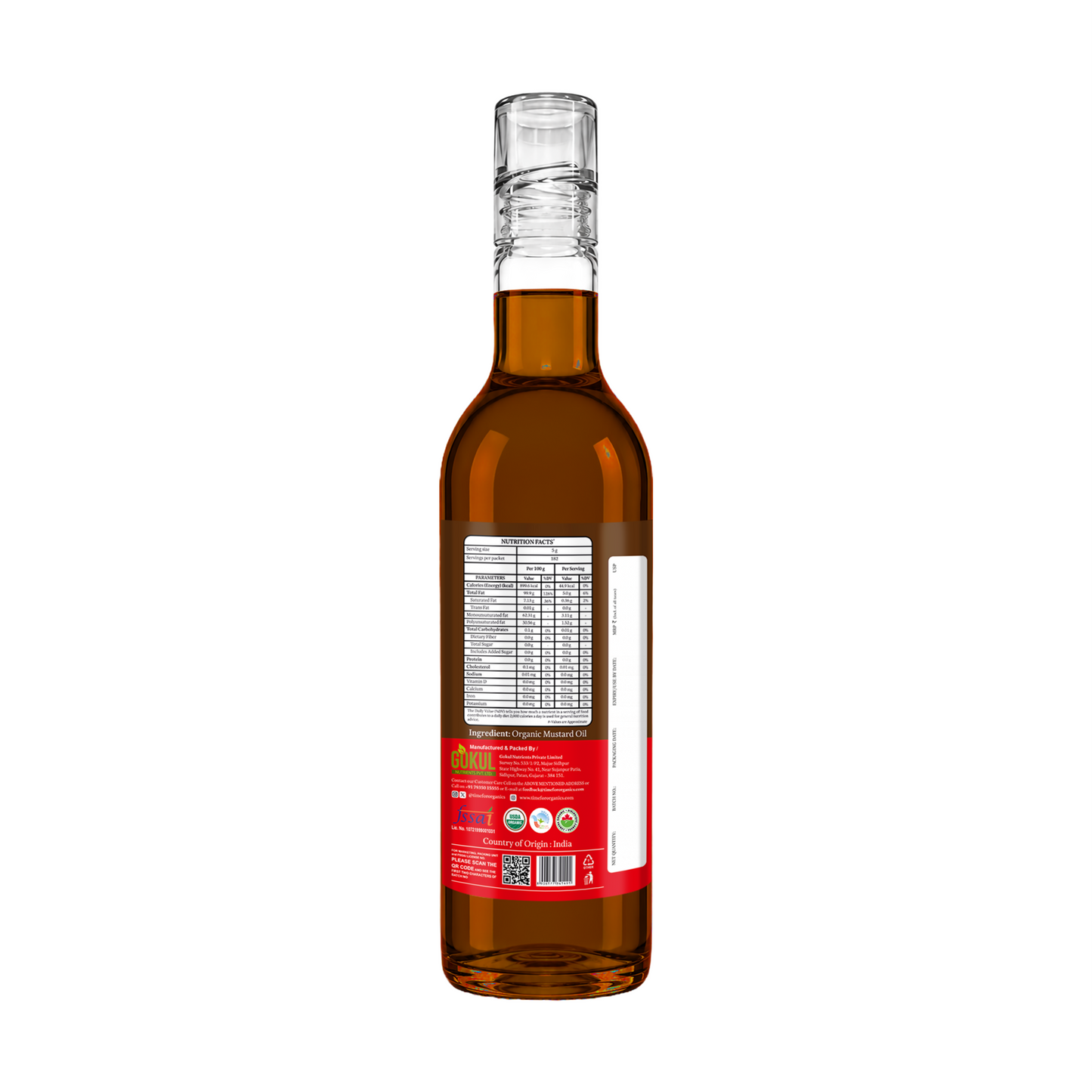 Organic Mustard Oil (Cold Pressed)
