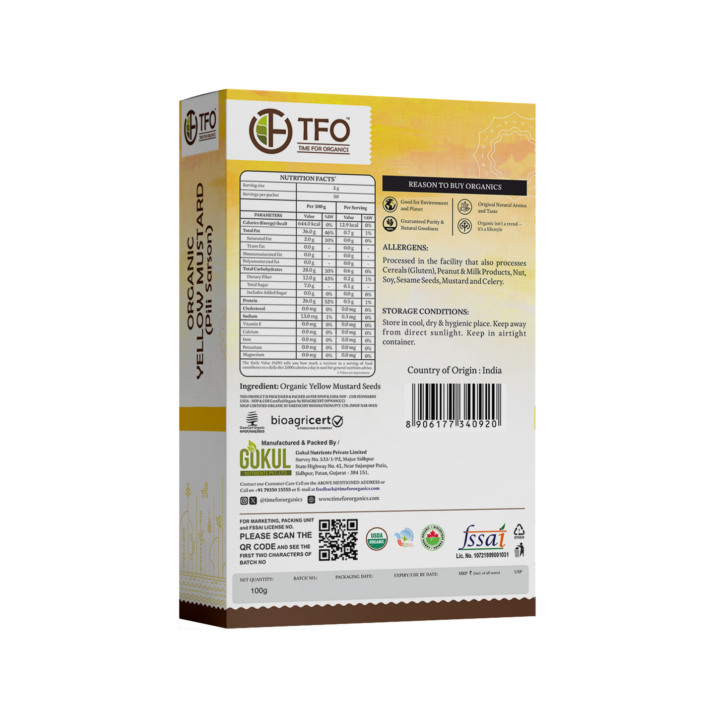 Organic Yellow Mustard (pili Sarson)