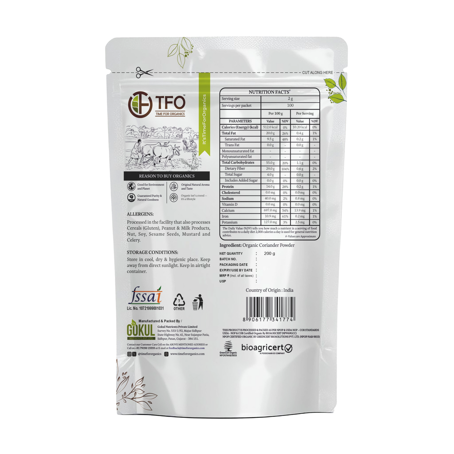 Organic Coriander Powder (Dhania Powder)