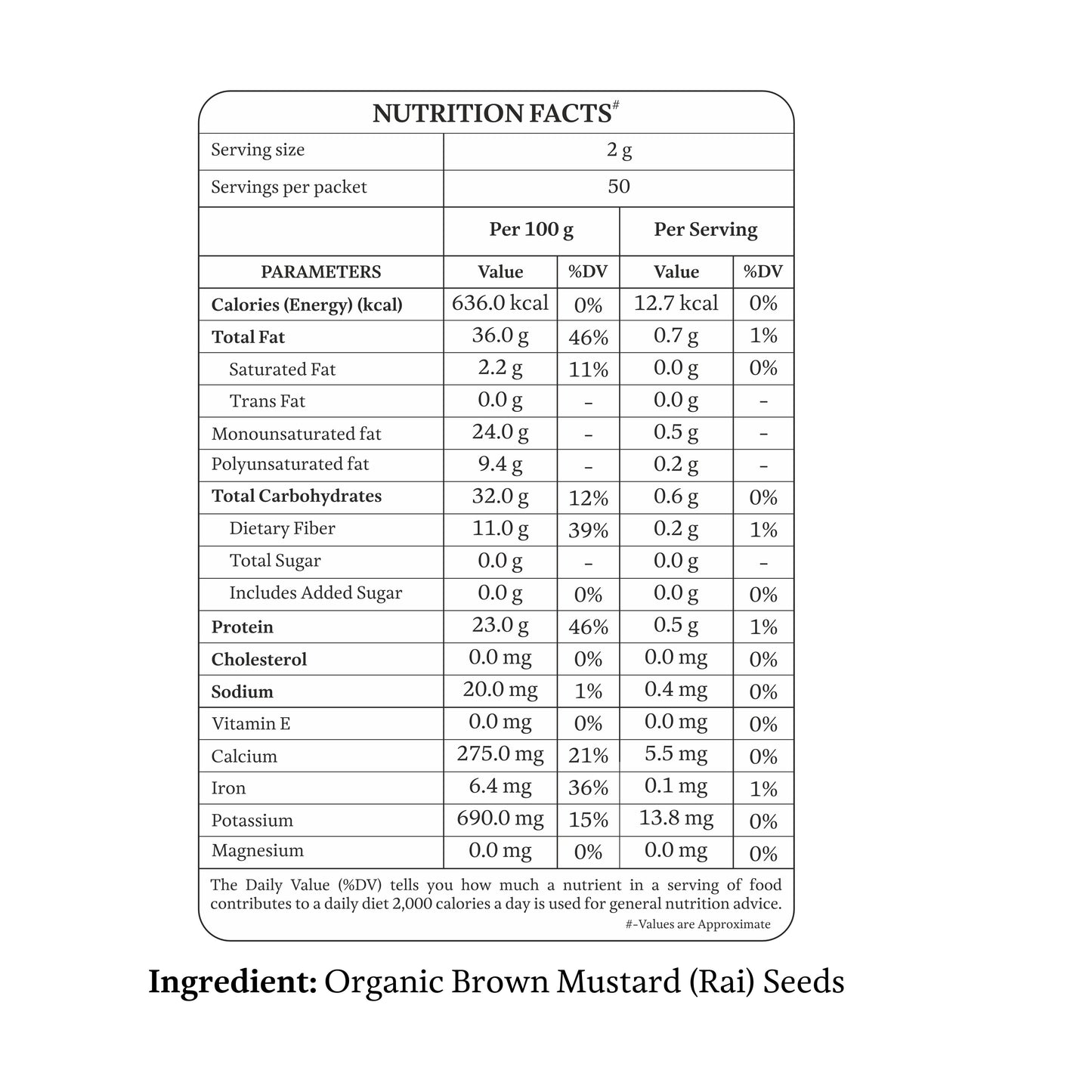 Organic Black Mustard Rai (Rai)