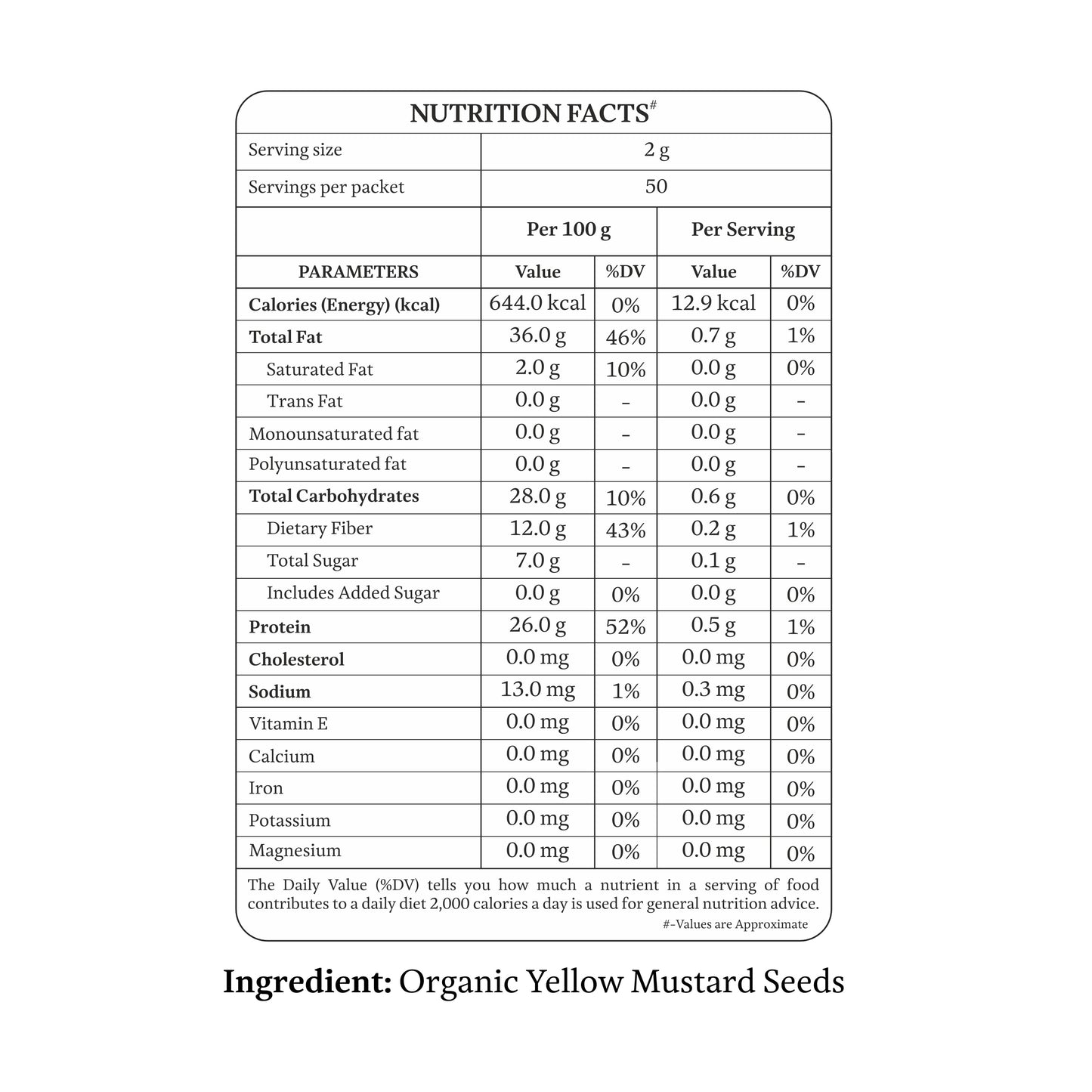 Organic Yellow Mustard (pili Sarson)
