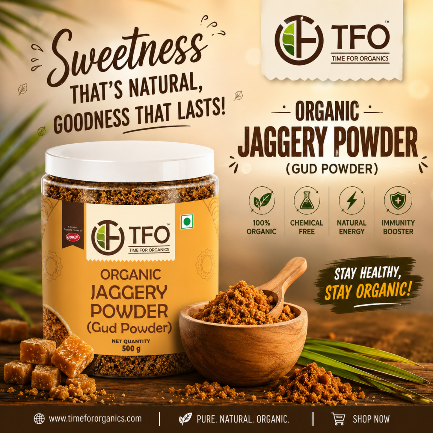 Organic Jaggery Powder (Gud Powder)