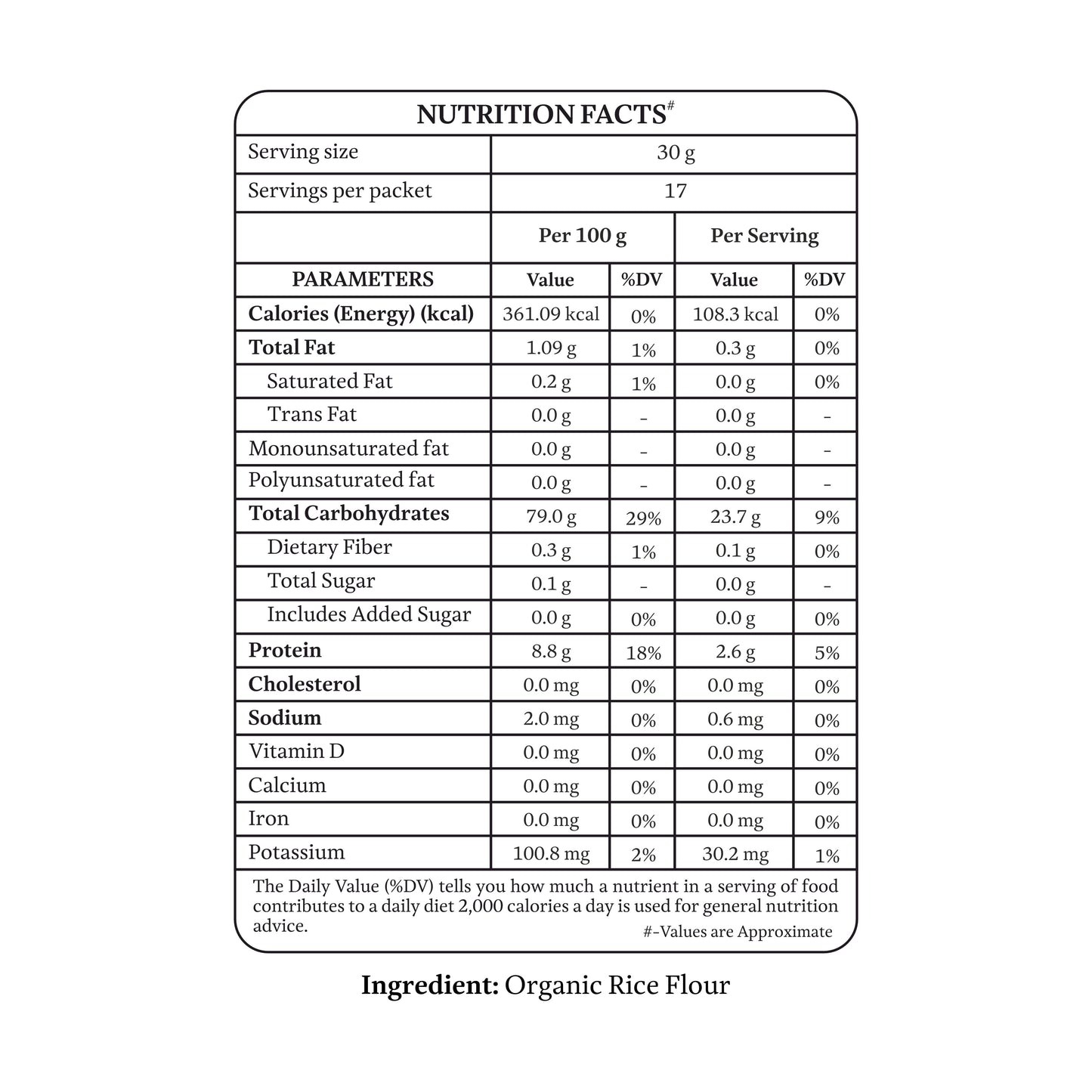 Organic Rice Flour (Chawal Atta)