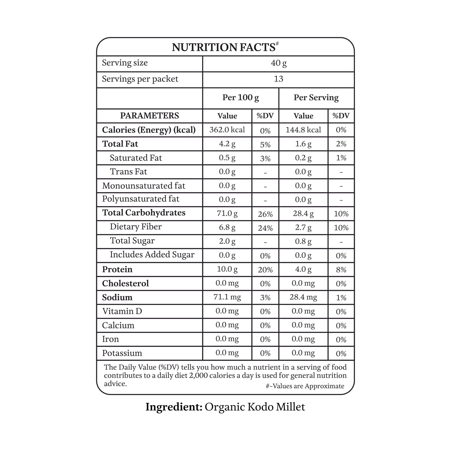 Organic Kodo Millet (Dhana)