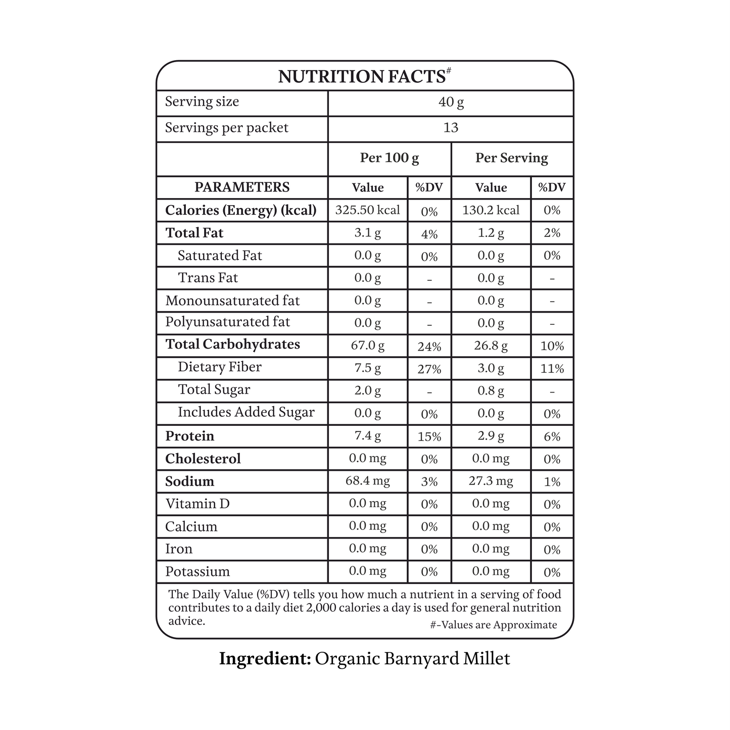Organic Barnyard Millet (Sanwa)