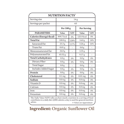 Organic Sunflower Oil (Cold Pressed)