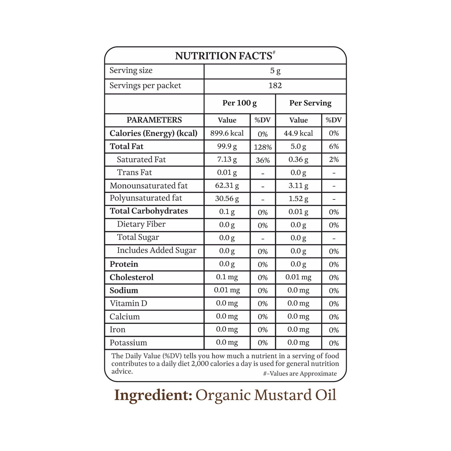 Organic Mustard Oil (Cold Pressed)
