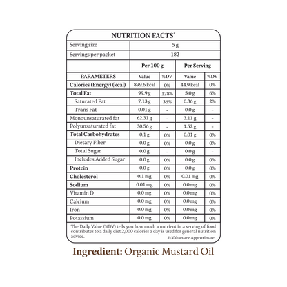 Organic Mustard Oil (Cold Pressed)