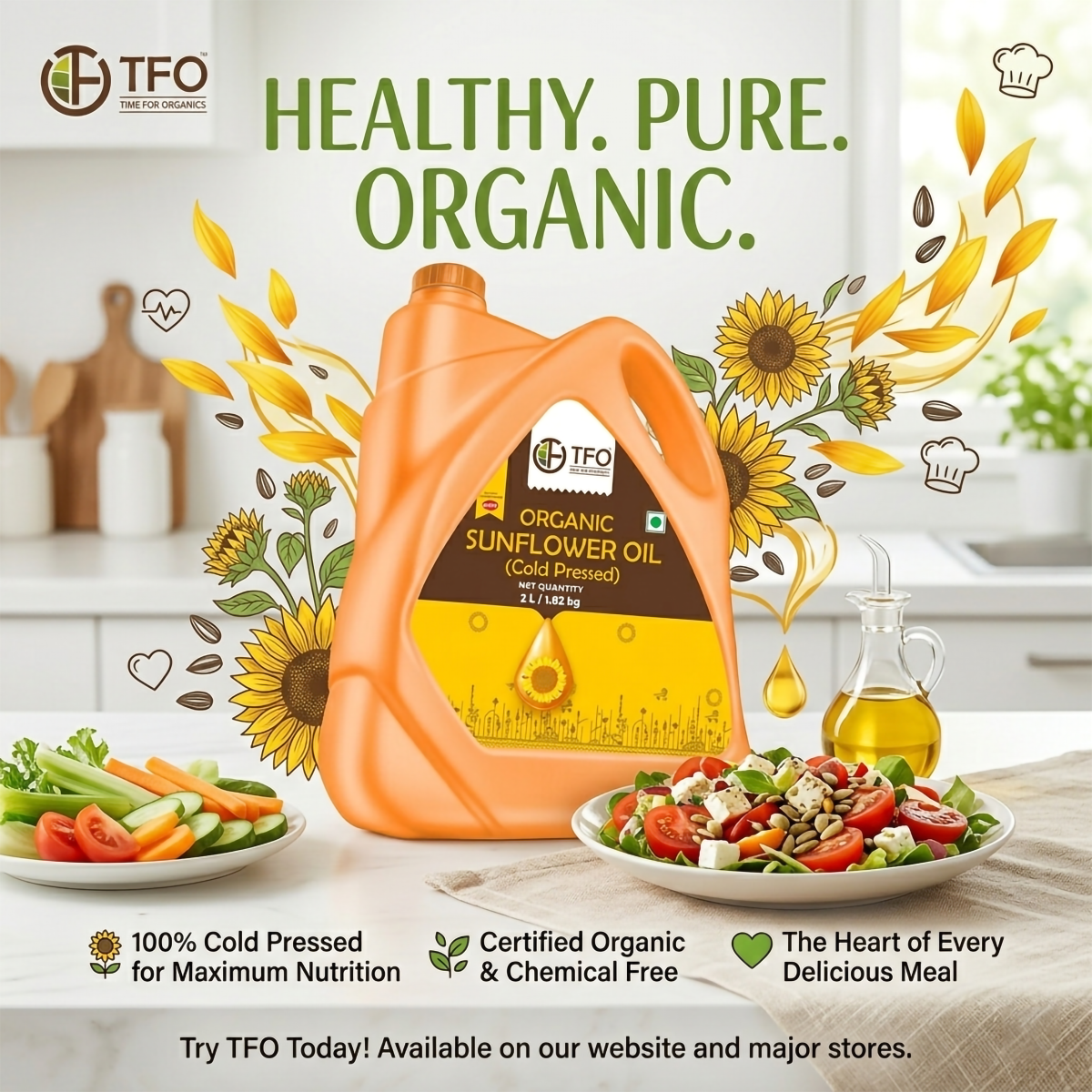 Organic Sunflower Oil (Cold Pressed)