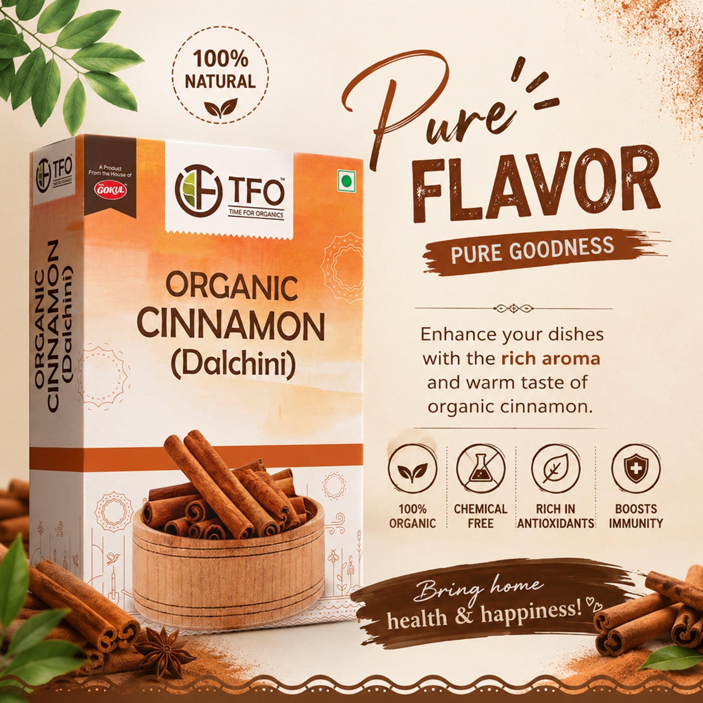 Organic Cinnamon (Dalchini)