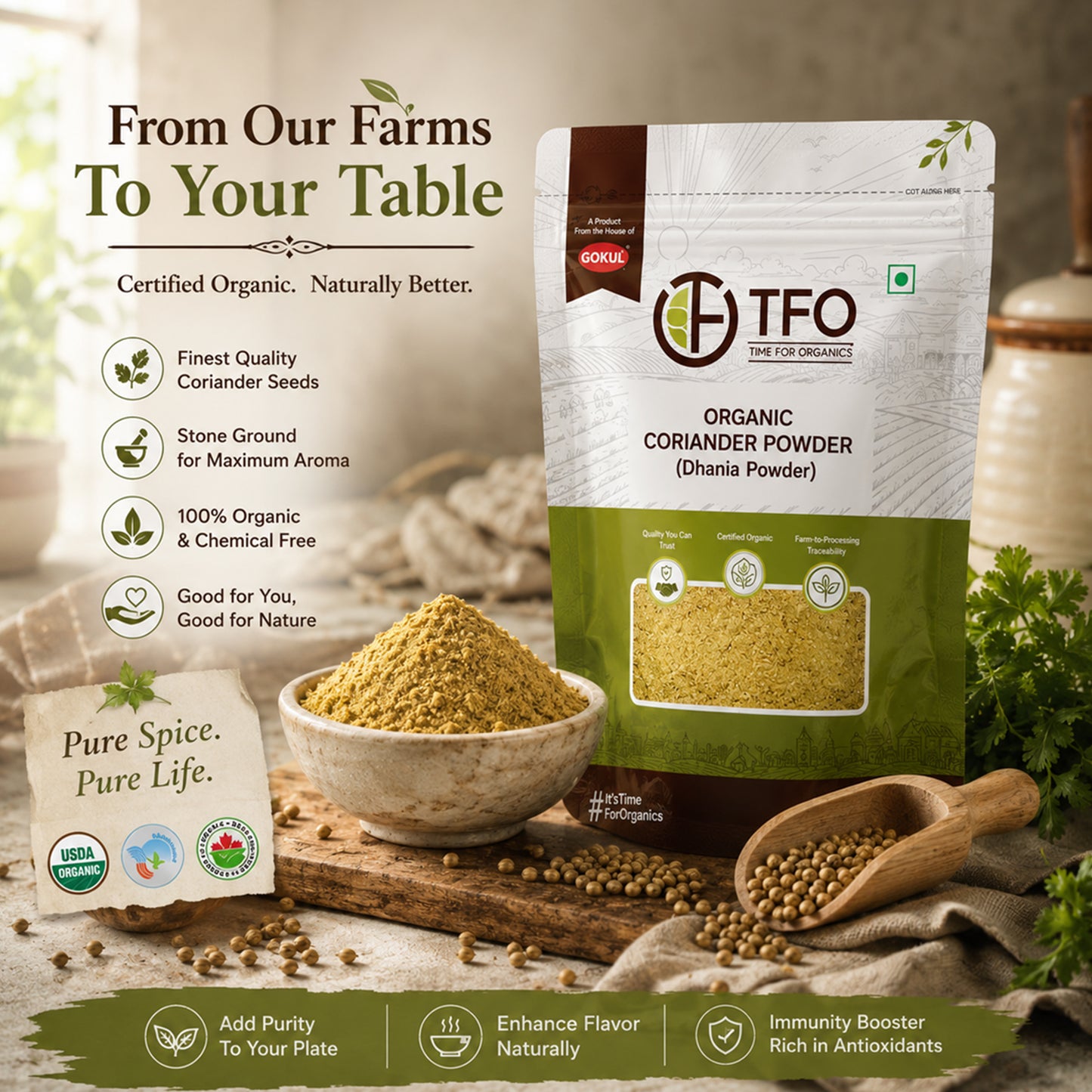 Organic Coriander Powder (Dhania Powder)