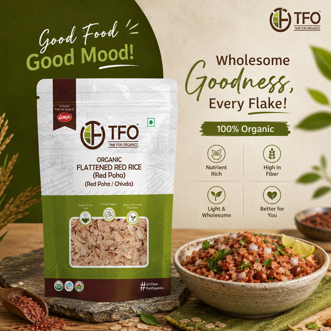 Organic Flattened Red Rice (Red Poha / Chivda)