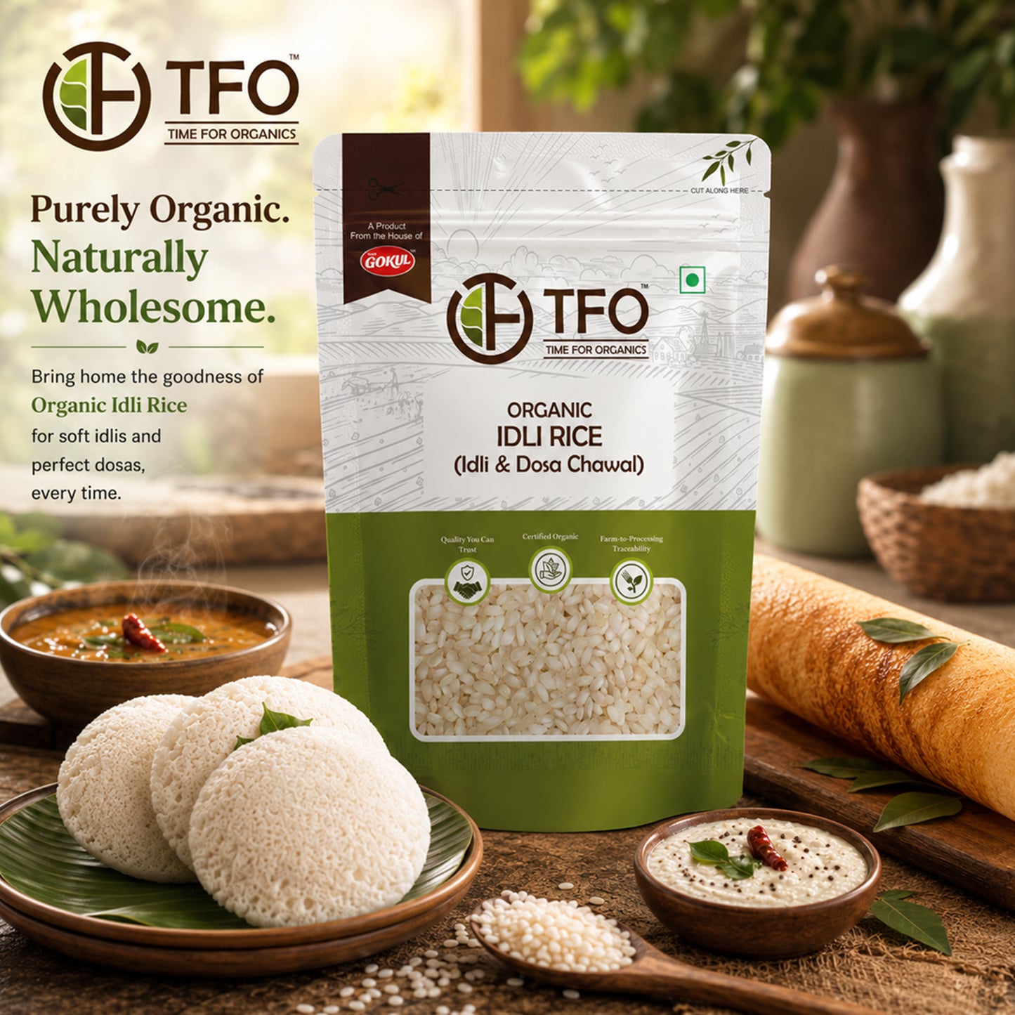 Organic Idli Rice (Idli & Dosa Chawal)