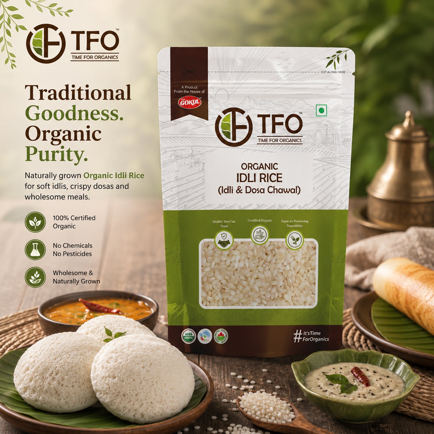 Organic Idli Rice (Idli & Dosa Chawal)