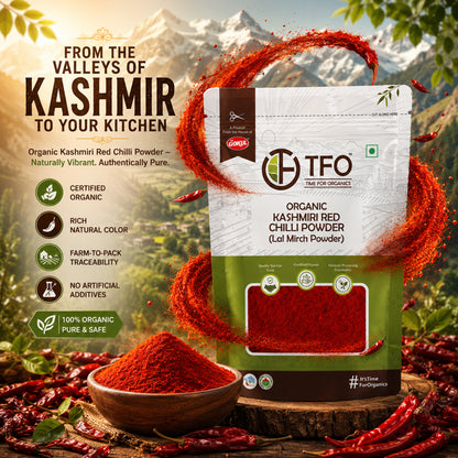 Organic Kashmiri Red Chilli Powder (Lal Mirch Powder)