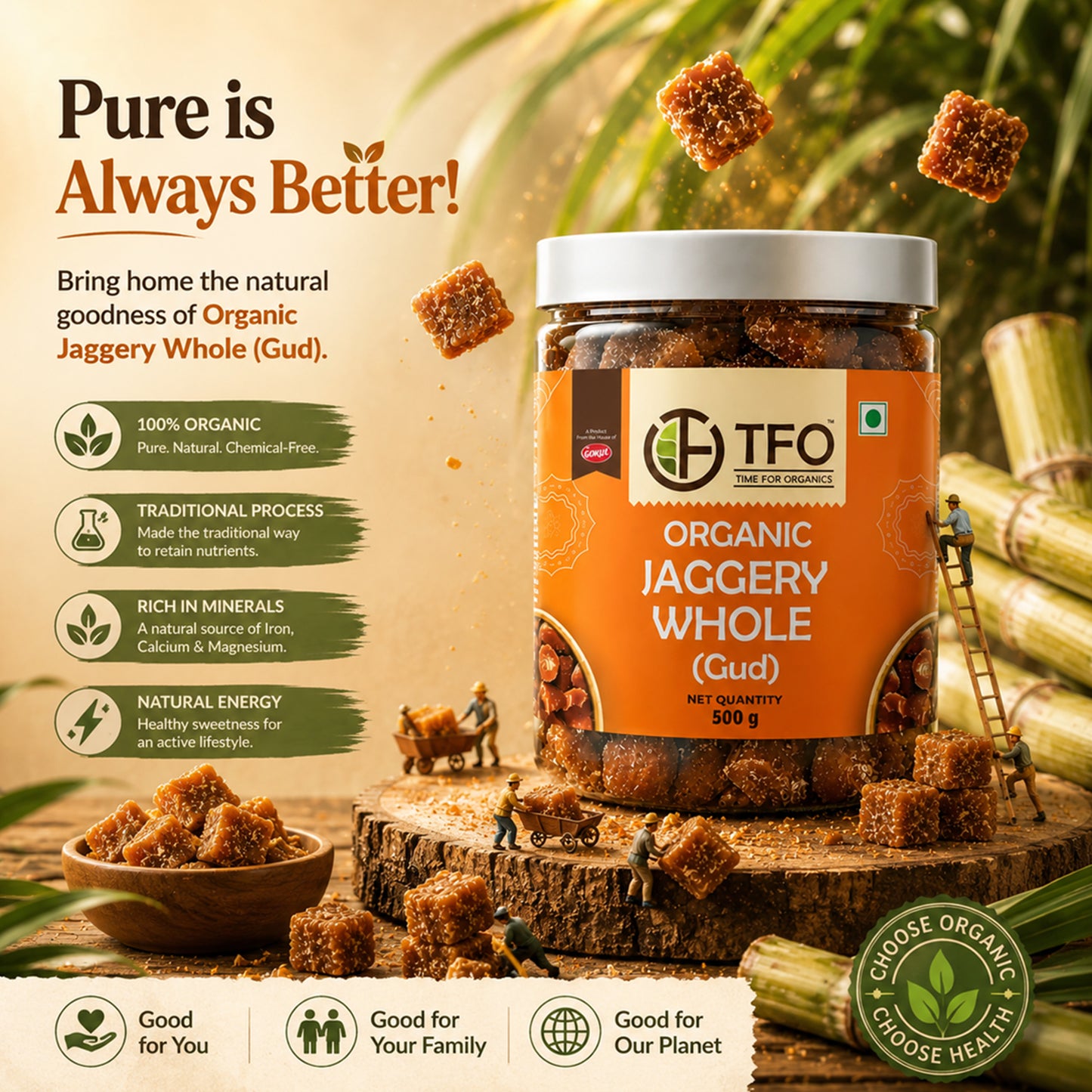 Organic Jaggery Whole (Gud)