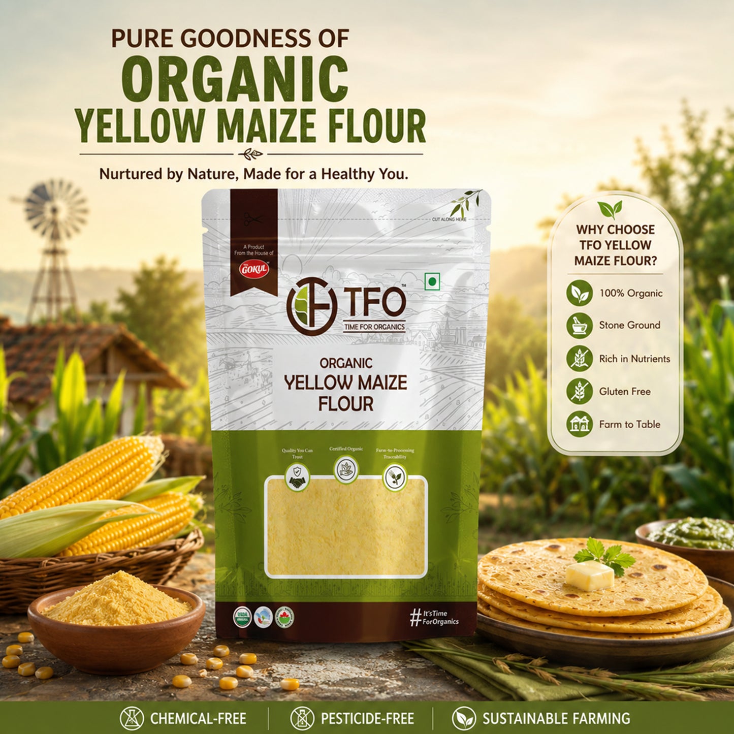 Organic Yellow Maize Flour